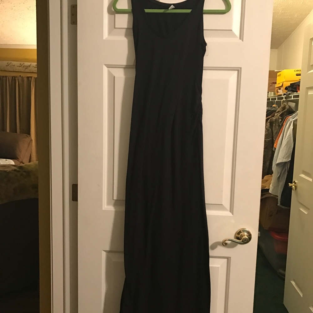 Black tank maternity maxi dress